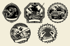 Fly Fishing Emblem Vector Bundle: 10 High-Contrast Badges Product Image 3