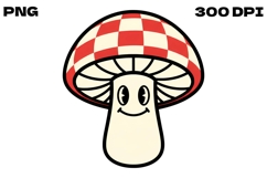 Retro Checkered Mushroom Product Image 1