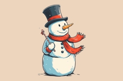 Cute Snowman Vector PNG Clipart Bundle Product Image 3