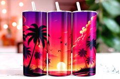Beach Sunrise 20oz Tumbler Wrap Sublimation Product Image 1