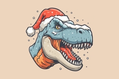 Dinosaur T-Rex Christmas Vector PNG Clipart Product Image 5