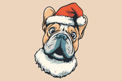 Christmas Frenchie Head Vector PNG Clipart Product Image 2