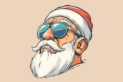 Cool Santa Sunglasses Vector PNG Clipart Product Image 3