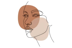 Abstract Woman Face Line Art Product Image 1