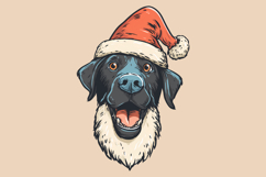 Christmas Labrador Head Vector PNG Clipart Product Image 4