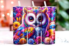 Colorful Owl Tumbler Wrap Sublimation, 20oz Tumbler Wrap Product Image 1