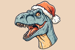 Dinosaur T-Rex Christmas Vector PNG Clipart Product Image 4