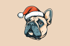 Christmas Frenchie Head Vector PNG Clipart Product Image 6