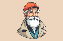 Preppy Santa Head Profile Vector PNG Clipart Product Image 6