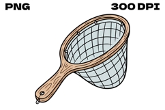 Wooden Landing Net Doodle Product Image 1