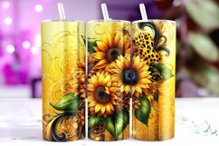 Sunflowers Tumbler Wrap Sublimation, 20oz Tumbler Wrap Product Image 1