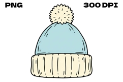 Winter Beanie Hat Doodle - Hand-Drawn Cozy Apparel Clipart Product Image 1