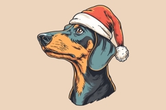 Christmas Dachshund Head Vector PNG Clipart Product Image 5