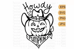 Halloween Cowboy Cut file Howdy Pumpkin Cowboy SVG tshirt Product Image 1
