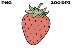 Sweet Strawberry Doodle - Hand-Drawn Summer Berry Clipart Product Image 1