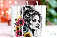 Sunflower Girl 20oz Tumbler Wrap Sublimation Product Image 1