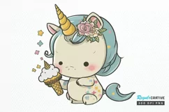 Cute Baby Unicorn Sublimation png clipart Product Image 1