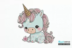 Cute Baby Unicorn Sublimation png clipart Product Image 1