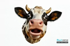 Funny Cow Face Sublimation png clipart Product Image 1