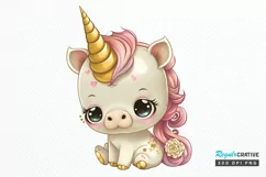 Cute Baby Unicorn Sublimation png clipart Product Image 1