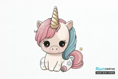 Cute Baby Unicorn Sublimation png clipart Product Image 1