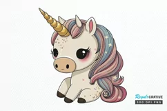 Cute Baby Unicorn Sublimation png clipart Product Image 1