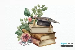 Watercolor Vintage Graduation png clipart Product Image 1