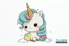 Cute Baby Unicorn Sublimation png clipart Product Image 1