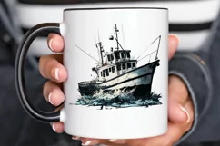 Retro Fishing Boat Clipart png clipart Product Image 2