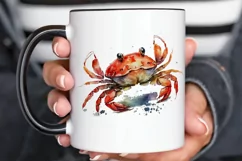 Watercolor Cute Baby Red Crab png clipart Product Image 2