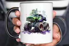 Watercolor Monster Truck png clipart Product Image 2