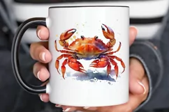 Watercolor Cute Baby Red Crab png clipart Product Image 2