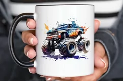 Watercolor Monster Truck png clipart Product Image 2