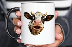 Funny Cow Face Sublimation png clipart Product Image 2
