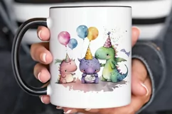 Watercolor Cute Dinosaurs Party png clipart Product Image 2