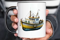 Retro Fishing Boat Clipart png clipart Product Image 2