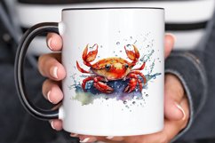 Watercolor Cute Baby Red Crab png clipart Product Image 2