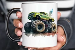 Watercolor Monster Truck png clipart Product Image 2