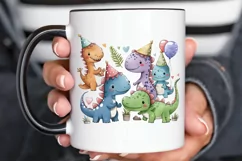 Watercolor Cute Dinosaurs Party png clipart Product Image 2