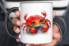 Watercolor Cute Baby Red Crab png clipart Product Image 2