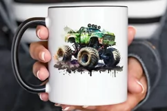 Watercolor Monster Truck png clipart Product Image 2