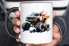 Watercolor Monster Truck png clipart Product Image 2