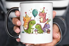 Watercolor Cute Dinosaurs Party png clipart Product Image 2