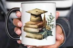 Watercolor Vintage Graduation png clipart Product Image 2