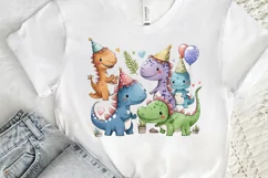 Watercolor Cute Dinosaurs Party png clipart Product Image 3