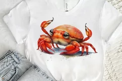 Watercolor Cute Baby Red Crab png clipart Product Image 3
