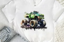 Watercolor Monster Truck png clipart Product Image 3
