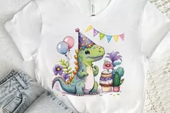 Watercolor Cute Dinosaurs Party png clipart Product Image 3