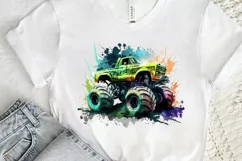 Watercolor Monster Truck png clipart Product Image 3