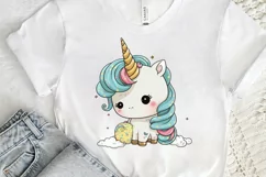Cute Baby Unicorn Sublimation png clipart Product Image 3